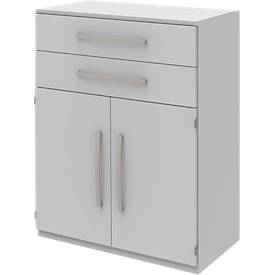 Highboard BARI, 3 Ordnerhöhen, 2 Schubkästen, 2 Türen, 1 Boden, B 819 x T 430 x H 1117 mm, diverse Dekore