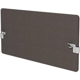 Hintertisch-Akustiktrennwand Wall inkl. Adapter, 30 mm stark, B 2000 x H 600 mm, dunkelgrau