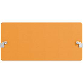 Hintertisch-Akustiktrennwand Wall inkl. Adapter, 30 mm stark, B 2000 x H 600 mm, gelb