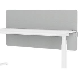 Hintertisch-Akustiktrennwand Wall inkl. Adapter, 30 mm stark, B 2000 x H 600 mm, hellgrau