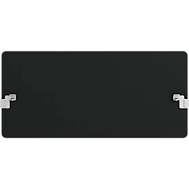 Hintertisch-Akustiktrennwand Wall inkl. Adapter, 30 mm stark, B 2000 x H 800 mm, schwarz