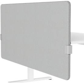 Hintertisch-Akustiktrennwand Wall inkl. Adapter, 30 mm stark, B 800 x H 600 mm, hellgrau