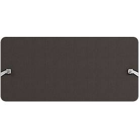 Hintertisch-Akustikwand Flex, 40 mm stark, mit Adapter, schallabsorbierend, modular erweiterbar, Tischmontage, B 1000 x H 600 mm, dunkelgrau