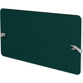 Hintertisch-Akustikwand Flex, 40 mm stark, mit Adapter, schallabsorbierend, modular erweiterbar, Tischmontage, B 1600 x H 800 mm, grün