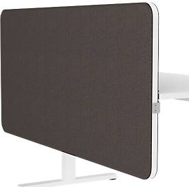 Hintertisch-Akustikwand Flex, 40 mm stark, mit Adapter, schallabsorbierend, modular erweiterbar, Tischmontage, B 1800 x H 800 mm, dunkelgrau