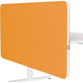 Hintertisch-Akustikwand Flex, 40 mm stark, mit Adapter, schallabsorbierend, modular erweiterbar, Tischmontage, B 1800 x H 800 mm, gelb