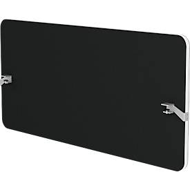 Hintertisch-Akustikwand Flex, 40 mm stark, mit Adapter, schallabsorbierend, modular erweiterbar, Tischmontage, B 1800 x H 800 mm, schwarz