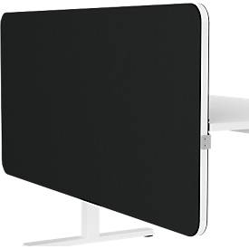 Hintertisch-Akustikwand Flex, 40 mm stark, mit Adapter, schallabsorbierend, modular erweiterbar, Tischmontage, B 1800 x H 800 mm, schwarz