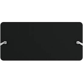Hintertisch-Akustikwand Flex, 40 mm stark, mit Adapter, schallabsorbierend, modular erweiterbar, Tischmontage, B 2000 x H 600 mm, schwarz