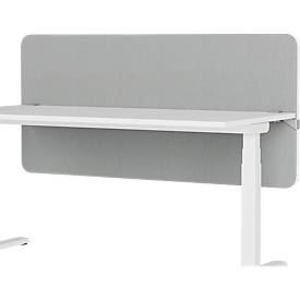 Hintertisch-Akustikwand Flex, 40 mm stark, mit Adapter, schallabsorbierend, modular erweiterbar, Tischmontage, B 2000 x H 800 mm, hellgrau
