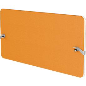 Hintertisch-Akustikwand Flex, 40 mm stark, mit Adapter, schallabsorbierend, modular erweiterbar, Tischmontage, B 800 x H 600 mm, gelb