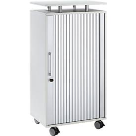 Hochcontainer, mit Rollen, abschließbar, B 600 x T 420 x H 1178 mm, lichtgrau
