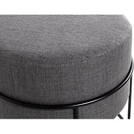 Hocker HAKU, gepolstert, B 480 x T 480 x H 430 mm, Stoff und Stahl, anthrazit-schwarz