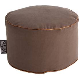 Hocker JAMIE DotCom, Canvasoptik, Ø 500 x H 300 mm, braun