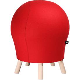 Hocker Sitness Alpine, mit integriertem Gymnastikball, Bezug 75 % Schurwolle, rot