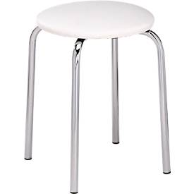 Hocker, stapelbar, 4-Fuß-Gestell, Kunstleder-Bezug, H 440 mm, versch. Farben