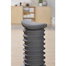 Hocker Topstar® Sitness 4D, für bewegtes & ergonomisches Sitzen, Federmechanik, sitzhöhenverstellbar, B 375 x T 360 x H 530-640 mm, Stoffbezug grau