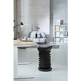 Hocker Topstar® Sitness 4D, für bewegtes & ergonomisches Sitzen, Federmechanik, sitzhöhenverstellbar, B 375 x T 360 x H 530-640 mm, Stoffbezug schwarz