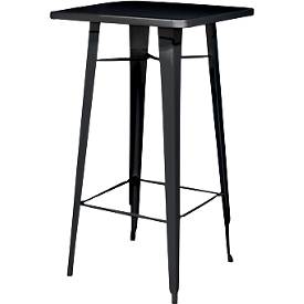 Hoher Outdoor-Tisch meet by Paperflow URBAN, quadratisch, B 600 x H 1080 mm, Stahl verzinkt, schwarz-schwarz