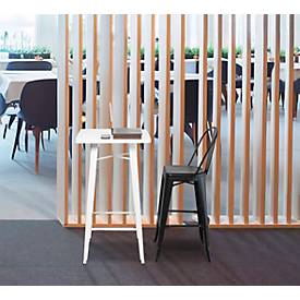 Hoher Outdoor-Tisch meet by Paperflow URBAN, quadratisch, B 600 x H 1080 mm, Stahl verzinkt, weiß-weiß