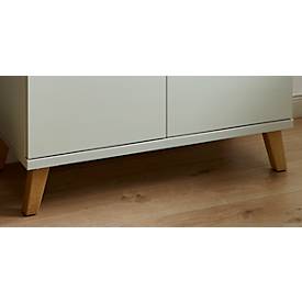 Holzfüße für Schrank Start Off Wood mit bis zu 4 Ordnerhöhen, jeweils H 135 mm, 4 Stück