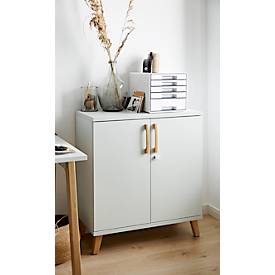 Holzfüße für Schrank Start Off Wood mit bis zu 4 Ordnerhöhen, jeweils H 135 mm, 4 Stück