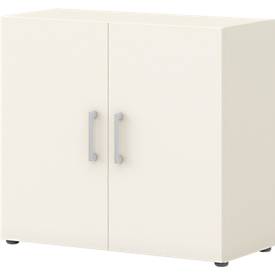 Home Office Aktenschrank TEMPIO, aus Holz, 2 Türen, 2 OH, B 800 x T 340 x H 720 mm, weiß/weiß