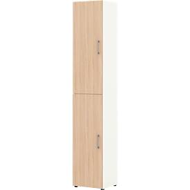 Home Office Schrank TEMPIO, aus Holz, 2 Türen, 6 OH, B 400 x T 340 x H 2130 mm, weiß/Sonoma Eiche