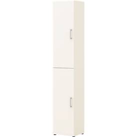 Home Office Schrank TEMPIO, aus Holz, 2 Türen, 6 OH, B 400 x T 340 x H 2130 mm, weiss/weiss