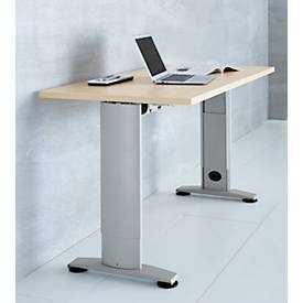 Home Office Tisch Login, C-Fuß, B 1300 x T 650 mm, Ahorn/weißalu