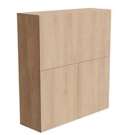 Homeoffice Rollcontainer Multicontainer, mit Auszug, abklappbare Seitenplatte links, B 480-1080 x T 800 x H 740 mm, Masonic Eiche/weiß