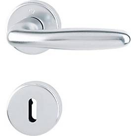HOPPE Rosettengarnitur Verona 1510/42KB/42KBS, Alu F1, für Türstärke 37-47 mm, DIN L/R, SchnellstiftPlus