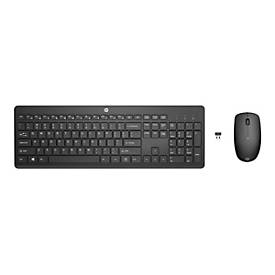 HP 235 - Tastatur-und-Maus-Set - 3-Zonen-Layout, flache Tastenreise - full size - kabellos - 2.4 GHz