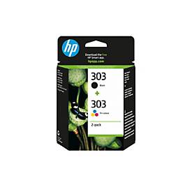 HP 303 - 2er-Pack - pigmentiertes Schwarz, Farbe (Cyan, Magenta, Gelb)