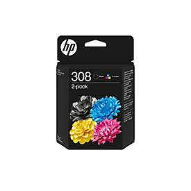 HP 308 - 2er-Pack - Schwarz, Gelb, Cyan, Magenta