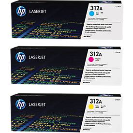 HP Color LaserJet CF440AM Toner, cyan+ magenta + gelb SET, original
