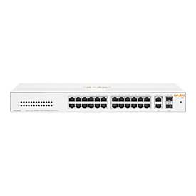 HPE Aruba Instant On 1430 26G 2SFP Switch - Switch - unmanaged - 26 x 10/100/1000 + 2 x 100/1000 SFP - Desktop, an Rack 