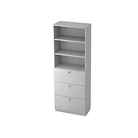 HR-Regalschrank, B 800 x T 420 mm, lichtgrau