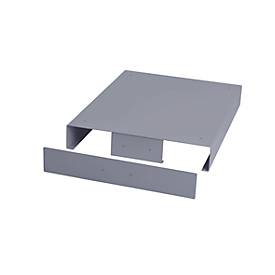 Hubwagensockel für Schubladenschrank Bedrunka+Hirth mit B 555 mm, inkl. Abdeckblech vorne & hinten, B 705 x T 736 x H 112 mm, Stahlblech