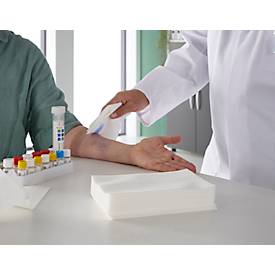 Hygienehandtücher WIPEX® 1144245, reißfest, lösungsmittelbeständig, 100 % Zellstoff, weiß, 10 Pakete mit jeweils 50 Tüchern