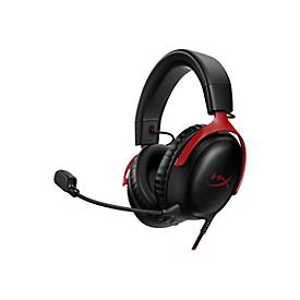 HyperX Cloud 3 - Headset - ohrumschließend - kabelgebunden - USB, 3,5 mm Stecker - Schwarz, Rot