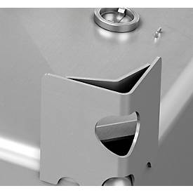 IBC-Container SCHÄFER Cube BTU PTFE, 1000 l, UN-Zulassung, Sicherheitsventil, stapelbar, auf Palette, Edelstahl 1.4404 (V4A), B 1150 x T 1150 x H 1160 mm