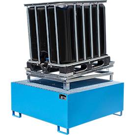 IBC-Restentleerer Bauer IR-1, Stellfläche 1200 x 1000 mm, maximaler Hub 95 mm, bis 1500 kg, L 1280 x B 1080 x H 275/380 mm, Stahl, feuerverzinkt