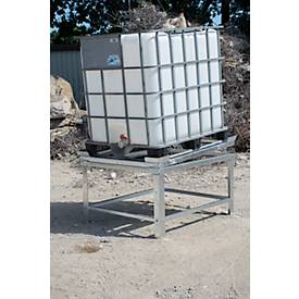 IBC-Restentleerer Bauer IR-2 Stellfläche 1200 x 1000 mm, maximaler Hub 95 mm, bis 1500 kg, L 1280 x B 1080 x H 755/860 mm, Stahl, feuerverzinkt