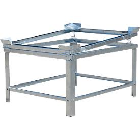 IBC-Restentleerer Bauer IR-2 Stellfläche 1200 x 1000 mm, maximaler Hub 95 mm, bis 1500 kg, L 1280 x B 1080 x H 755/860 mm, Stahl, feuerverzinkt