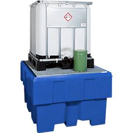 IBC Station PE Stellfl., mit Gitterrost verzinkt 1280x1660x860 mm