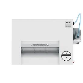 IDEAL Aktenvernichter 2445 MC/O, Mikroschnitt 0,8 x 12 mm, P-6, 35 l, 3-5 Blatt Schnittleistung, Öler, mit Rollen, Blauer Engel, grau