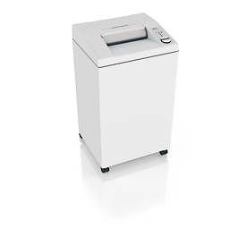 IDEAL Aktenvernichter 3104 SMC/O, Minischnitt 0,8 x 5 mm, P-7, 120 l, 8-9 Blatt Schnittleistung, Öler, mit Rollen, Blauer Engel, grau