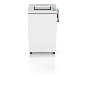 IDEAL Aktenvernichter 3104 SMC/O, Minischnitt 0,8 x 5 mm, P-7, 120 l, 8-9 Blatt Schnittleistung, Öler, mit Rollen, Blauer Engel, grau