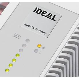 IDEAL Aktenvernichter 4005 MC, Mikroschnitt 0,8 x 12 mm, P-6, 165 l, 13-15 Blatt Schnittleistung, Öler, mit Rollen, Blauer Engel, grau